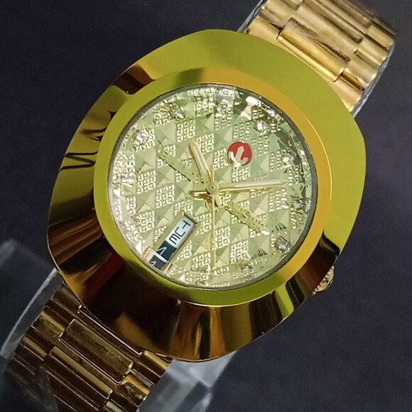 RADO DIASTAR Automatic 38mm 25 J Day & Date Gold Plated Men's Wristwatch - Picture 1 of 8